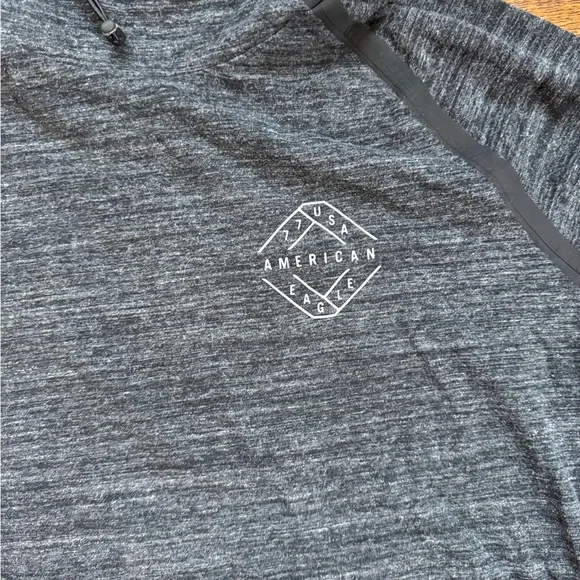 American Eagle Flex Pullover Hoodie Gray Athletic Sweatshirt Men’s Large - Picture 3 of 4